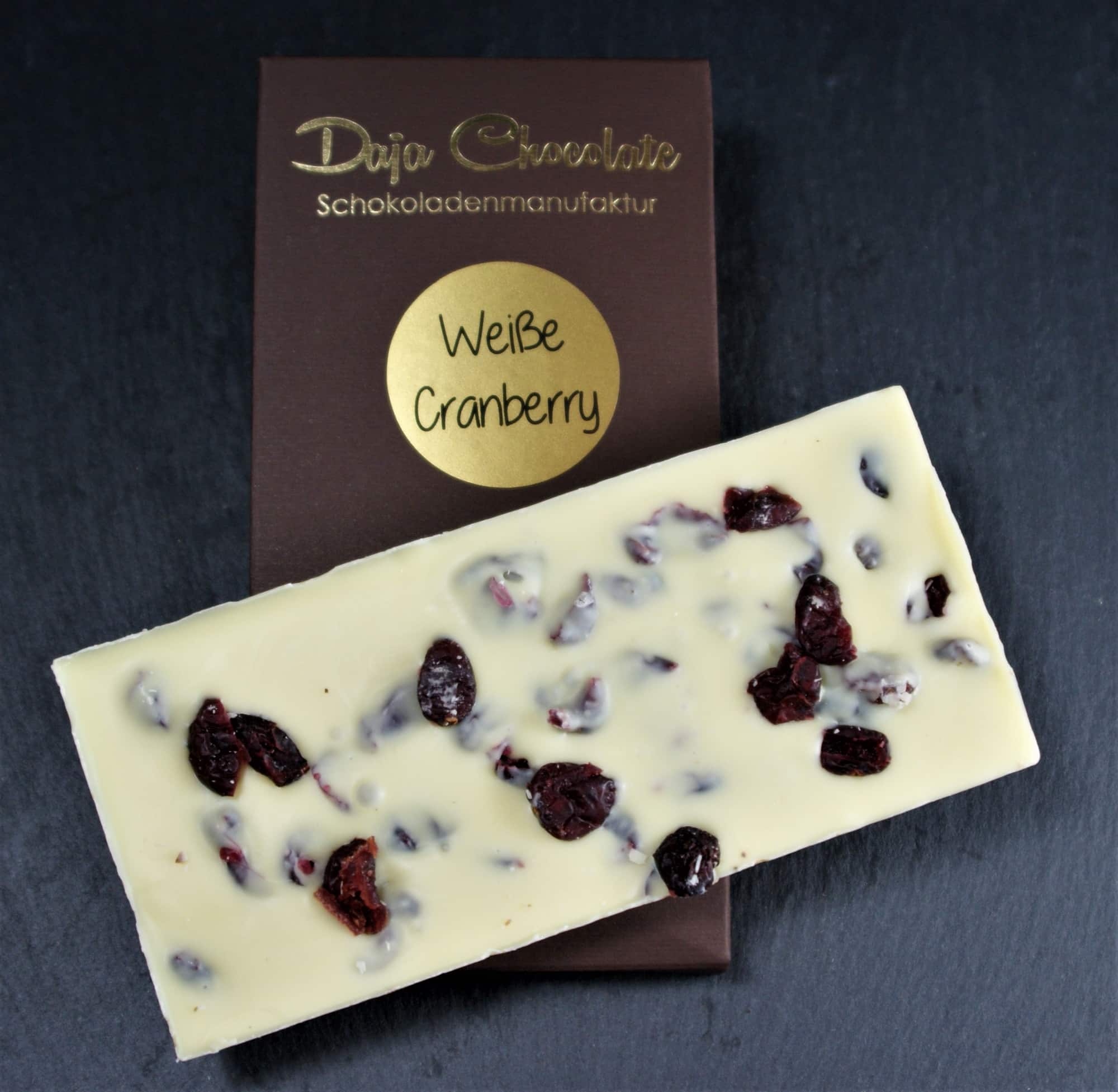 Weiße Cranberry - Schokolade Tafel 