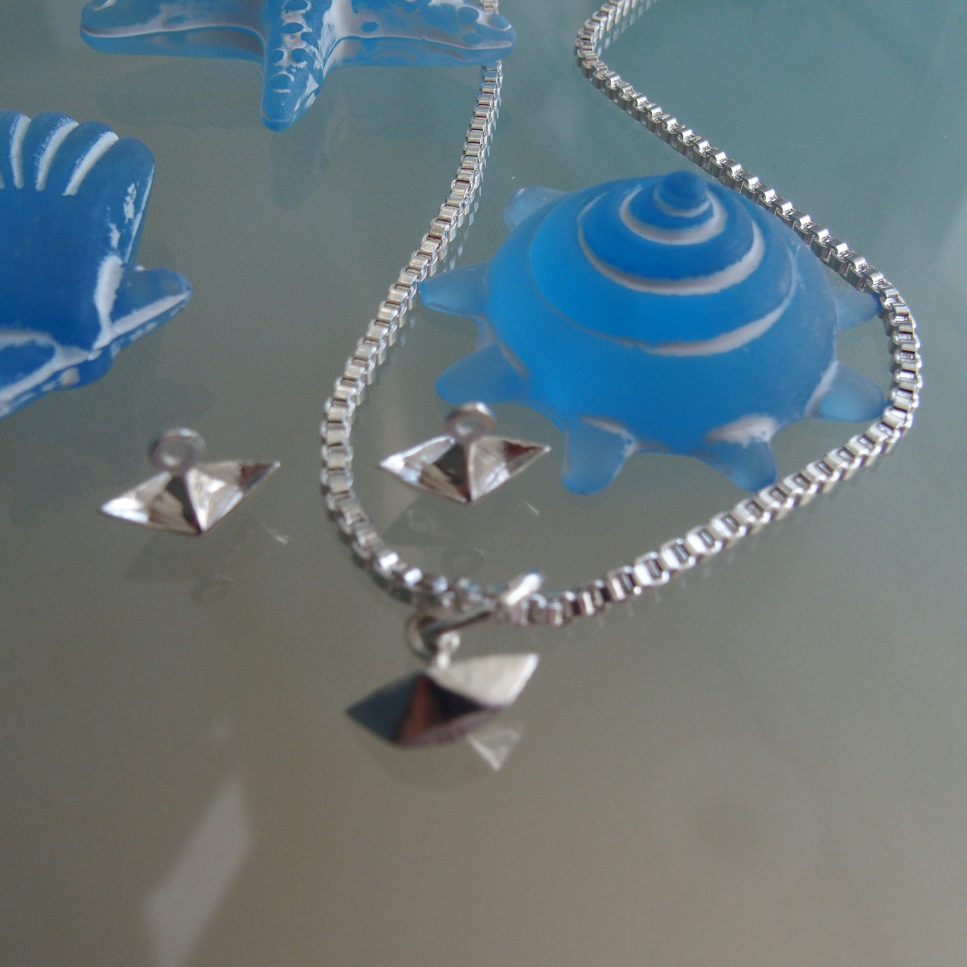 Aparter Anhänger mit Kette - Origami - Schiff - 925er Silber